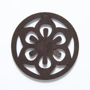 48WC811-58R: Cut Wood Circle Flower 48mm DK Finish-3PC