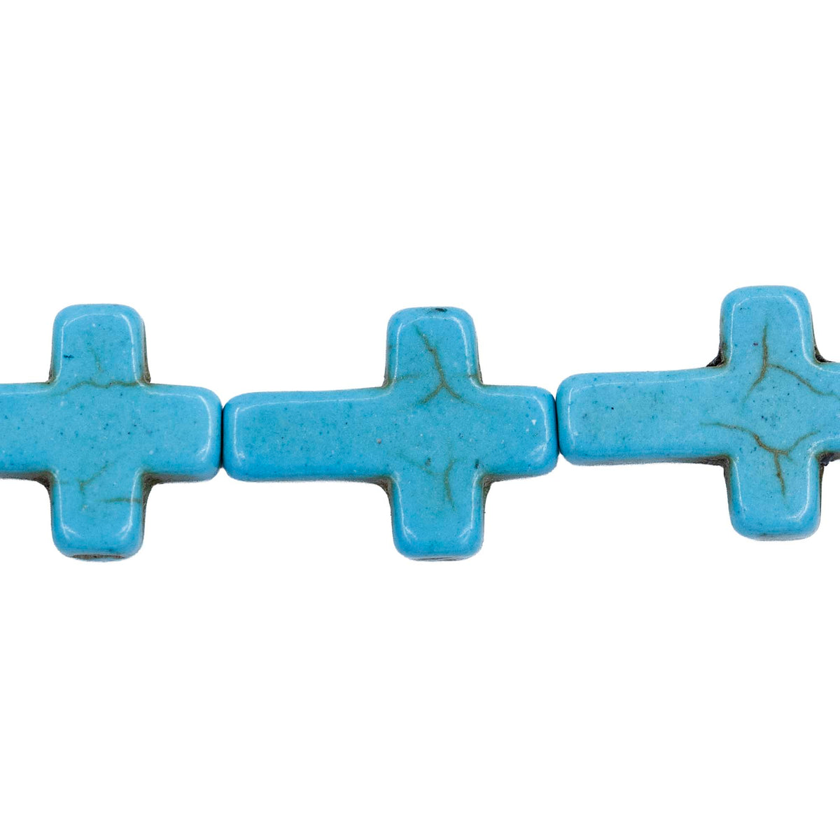 27ST612-B: Magnesite Cross Beads Blue 12x16mm 15.5"