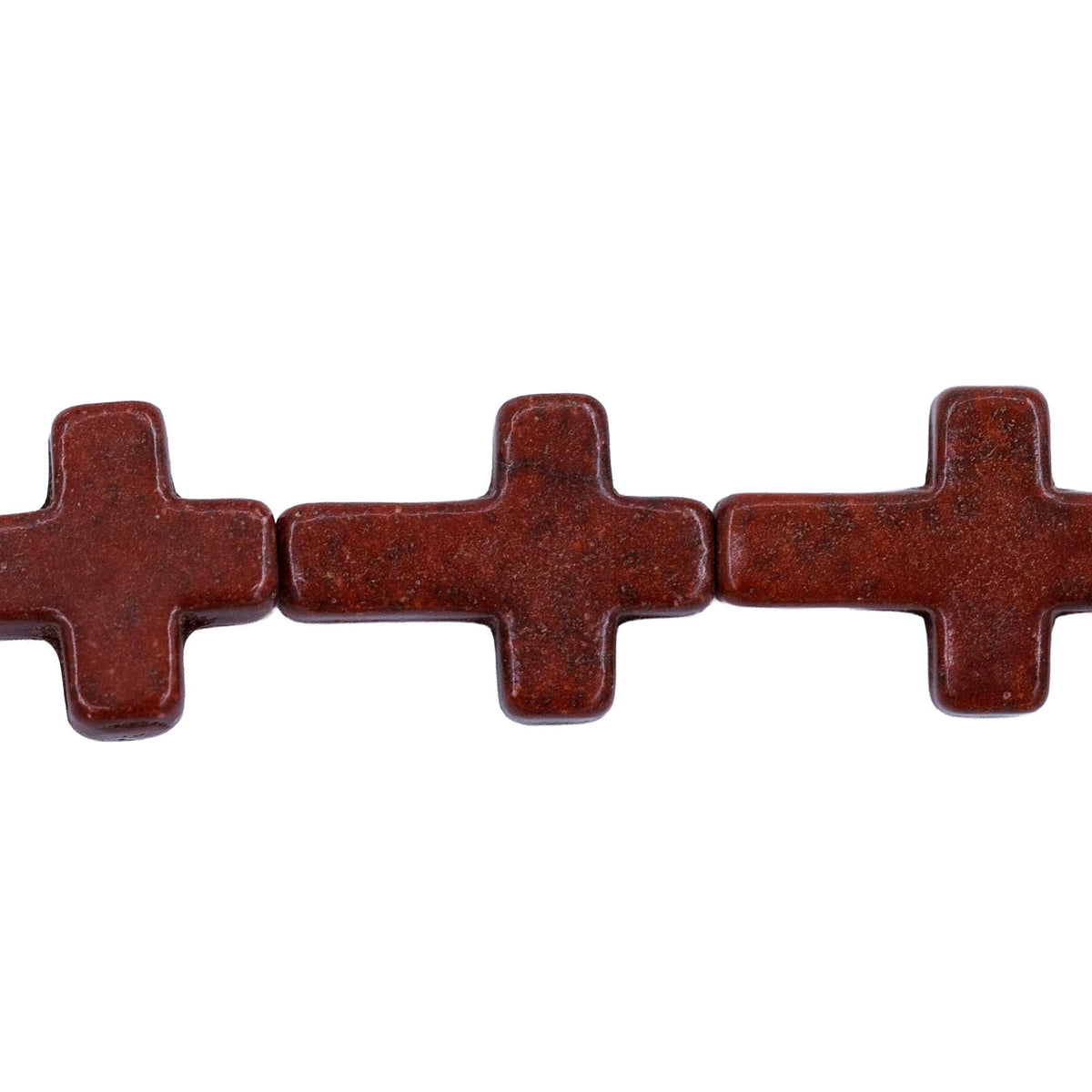 27ST612-CO: Magnesite Cross Beads Coffee 12x16mm 15.5"