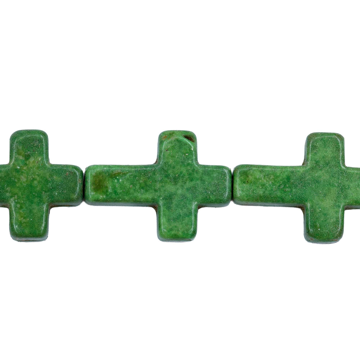 27ST612-G: Magnesite Cross Beads Green 12x16mm 15.5"