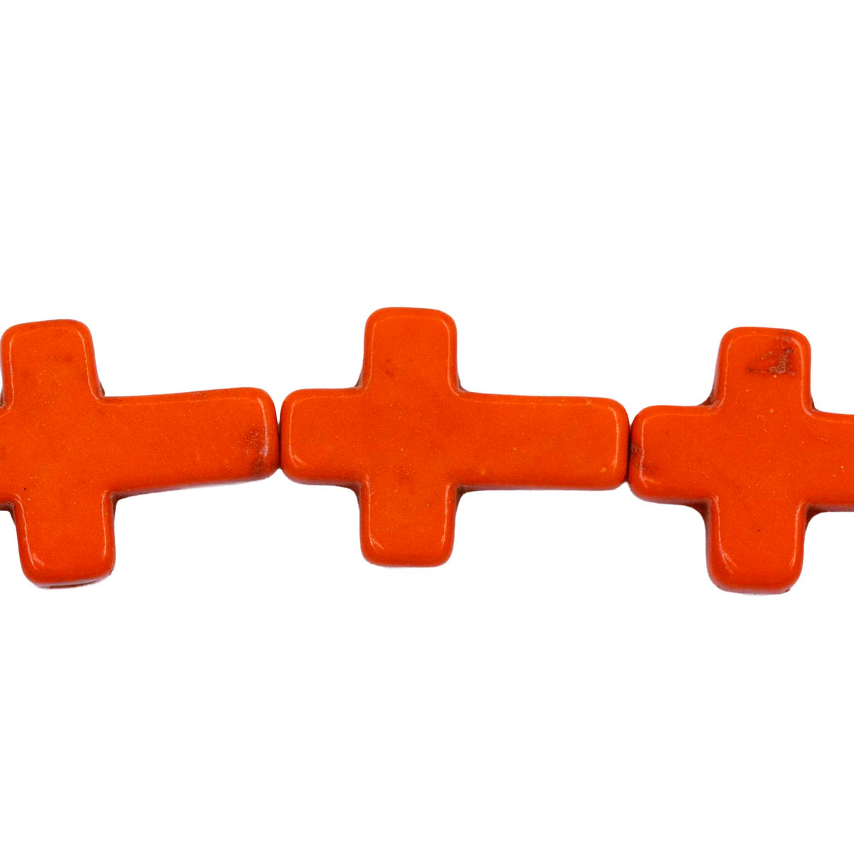 27ST612-O: Magnesite Cross Beads Orange 12x16mm 15.5"