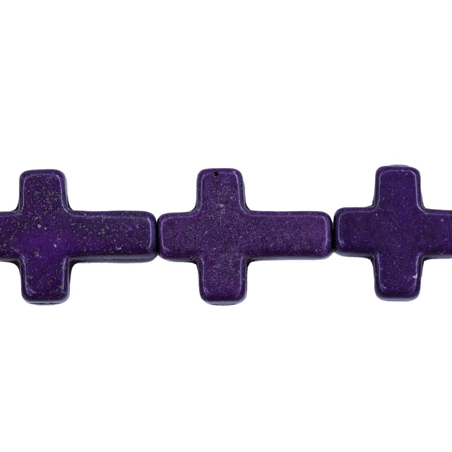 27ST612-PR: Magnesite Cross Beads Purple 12x16mm 15.5"