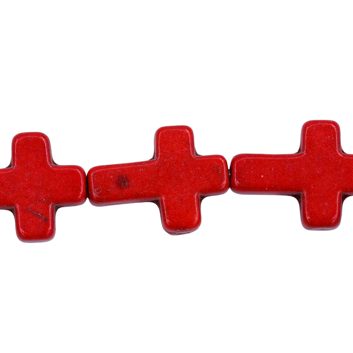 27ST612-R: Magnesite Cross Beads Red 12x16mm 15.5"