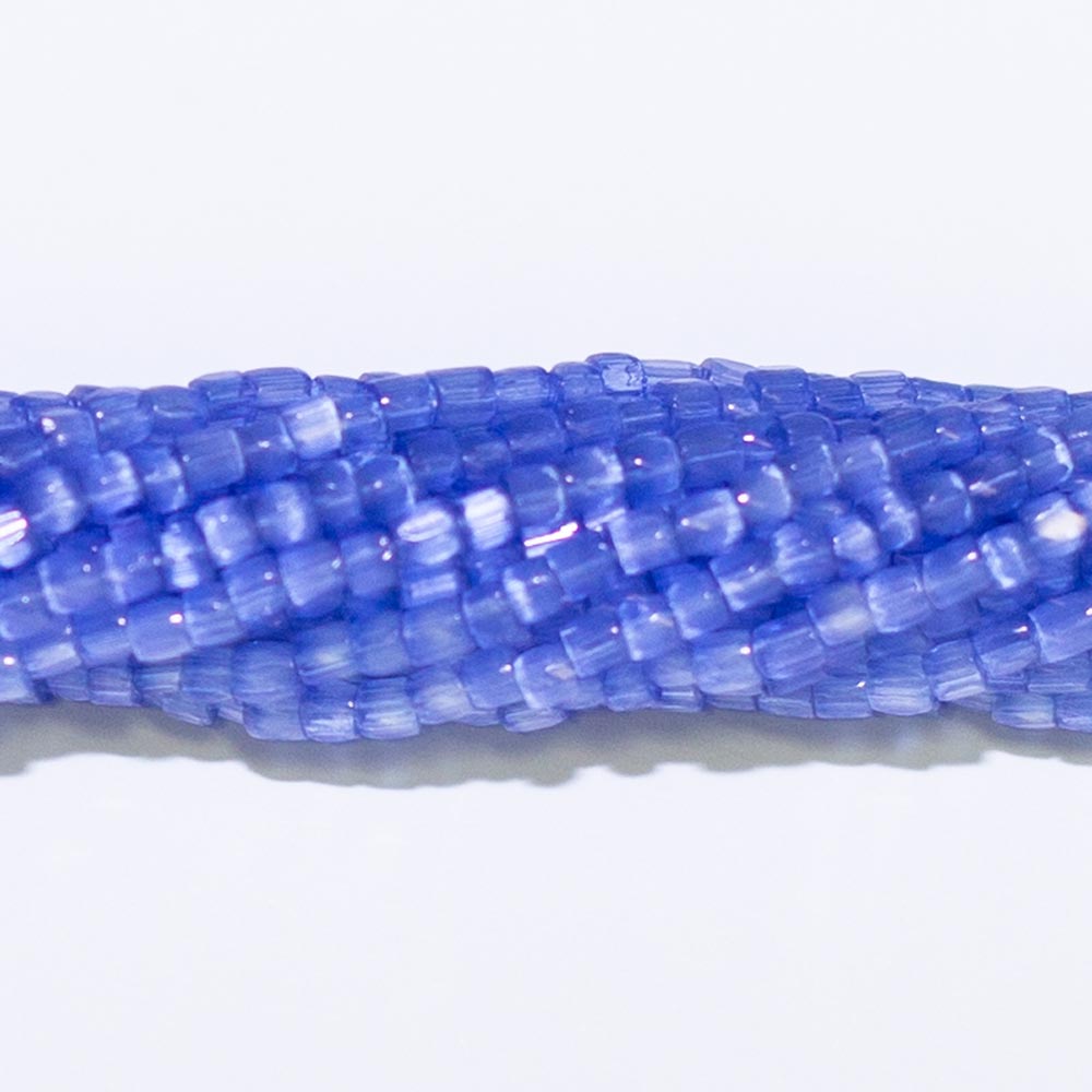 9SC976: CZ Seed Bead 3-cut Satin Blue SolGel 9/0 10HK