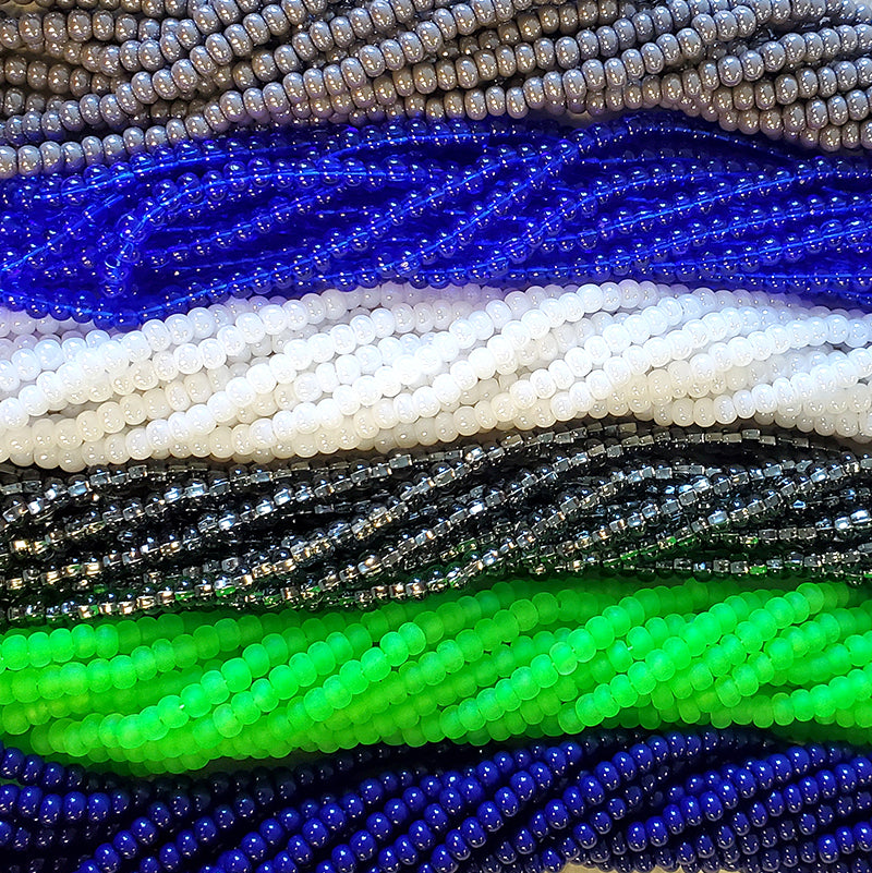 6SB999-SEA: CZ Seed Bead 6/0 Seattle Color Bundle 6 Colors 36STR