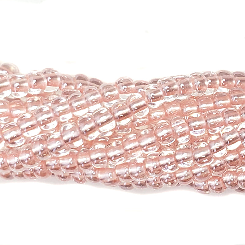 6SB691-LPR: CZ Seed Bead Pastel Pearl Lined Pink 6/0-6STR