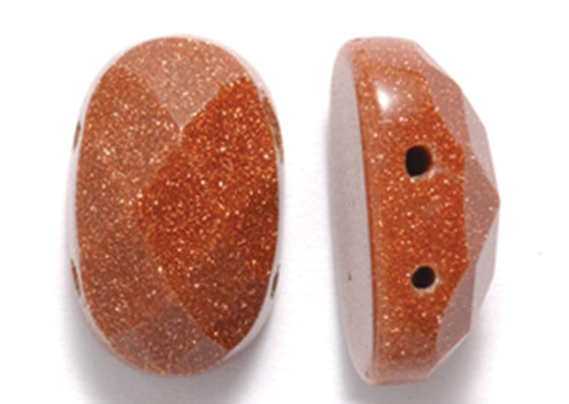 38ST444-GF: Goldstone 2Hole FC Puff Rect 10x16mm 20PC