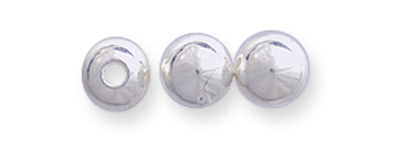 5MA365-ST: Plastic Metallic Round Bead Bright Silver - 1000 Pieces
