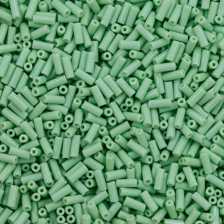 2BB181-L: Czech Bugle Opaque Lime Green #2 - 50GM