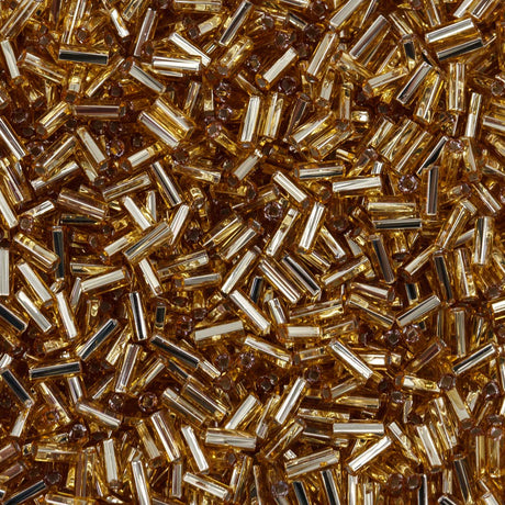 2BB452-L: Czech Bugle Silverlined Light Golden Topaz #2 - 50GM