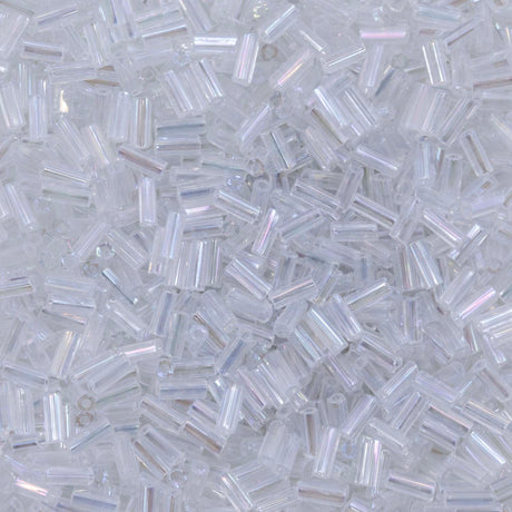 2BB512-THL: Czech Hexagon Bugle Crystal High Luster AB #2 - 50GM