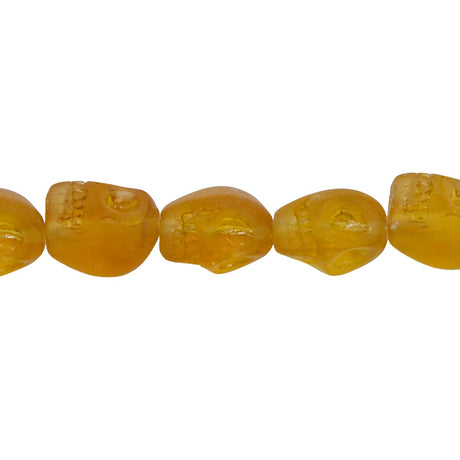 2CG254-M: 12mm Matte Topaz Skull Beads 15.5"