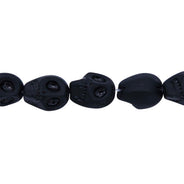 2CG410-M: 12mm Matte Black Skull Beads 15.5"