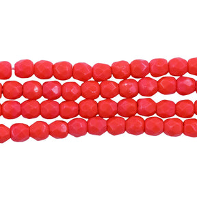 2FC136-5R: Czech Faceted Round Coral 2mm 100 Pieces
