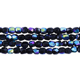 2FC509R: Czech Faceted Round Opaque Black AB 2mm 100 Pieces