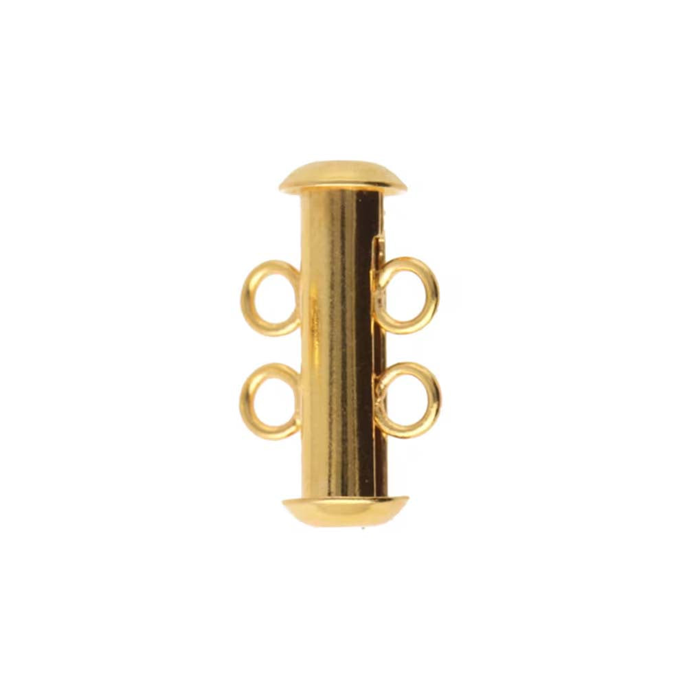 2FI357-G: Clasp Slide Magnetic 2-strand Gold 10x16mm - 1SE