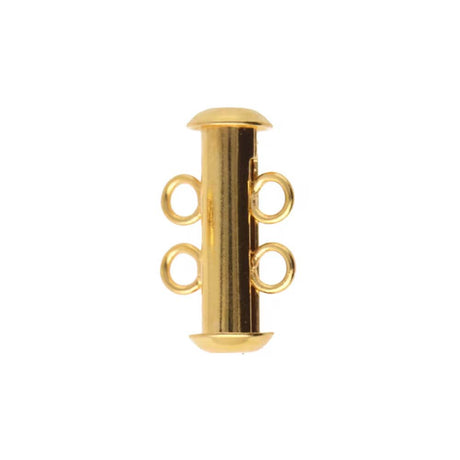 2FI357-G: Clasp Slide Magnetic 2-strand Gold 10x16mm - 1SE