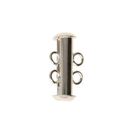 2FI357-S: Clasp Slide Magnetic 2-strand Silver Plated 10x16mm - 1SE