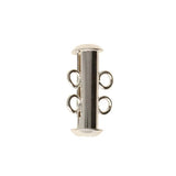 2FI357-S: Clasp Slide Magnetic 2-strand Silver Plated 10x16mm - 1SE