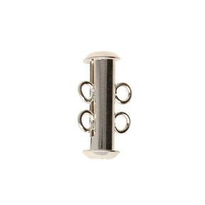 2FI357-S: Clasp Slide Magnetic 2-strand Silver Plated 10x16mm - 1SE
