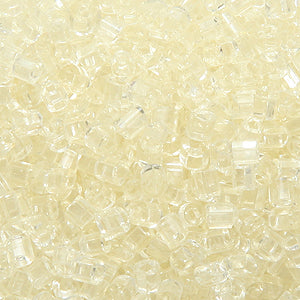 2SV6222-9X: Vintage Venetian BUGLE Transparent Yellow #9 SQ Hole 2mm 500 Grams