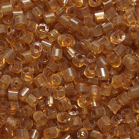 2SV6254-1: Vintage Venetian BUGLE Transparent Raw Sienna #1 SQ Hole 2mm 500 Grams