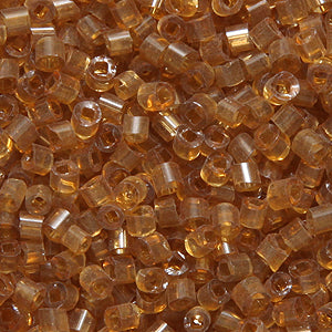 2SV6254-1: Vintage Venetian BUGLE Transparent Raw Sienna #1 SQ Hole 2mm 500 Grams