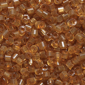 2SV6254-1R: Vintage Venetian Bugle Transparent Raw Sienna #1 Square Hole 2mm 50 Gram Bag