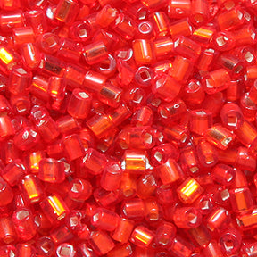 2SV6438-2: Vintage Venetian BUGLE S/L Red Orange #2 SQ Hole 2mm 500 Grams