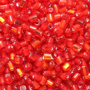 2SV6438-2: Vintage Venetian BUGLE S/L Red Orange #2 SQ Hole 2mm 500 Grams