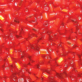 2SV6438-2R: Vintage Venetian BB SIL-Line Red Orange #2 Square Hole 2mm 50 Gram Bag
