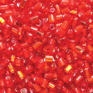 2SV6438-2R: Vintage Venetian BB SIL-Line Red Orange #2 Square Hole 2mm 50 Gram Bag