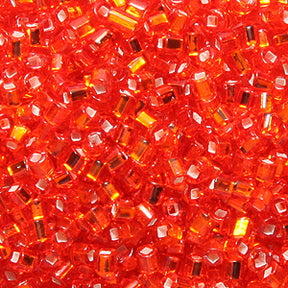 2SV6438-4: Vintage Venetian BUGLE S/L Red Orange #4 SQ Hole 2mm 500 Grams