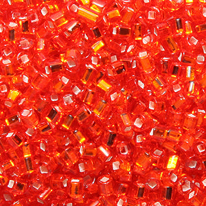 2SV6438-4: Vintage Venetian BUGLE S/L Red Orange #4 SQ Hole 2mm 500 Grams