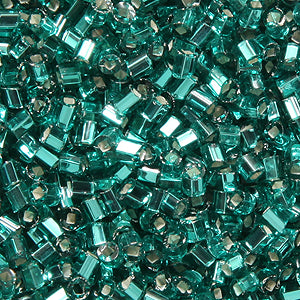 2SV6487-1: Vintage Venetian BUGLE S/L Aquamarine #1 SQ Hole 2mm 500 Grams