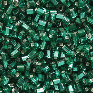 2SV6487-2R: Vintage Venetian Bugle SIL-Line Jungle Green #1 Square Hole 2mm 50 Gram Bag