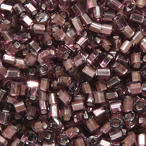 2SV6497R: Vintage Venetian Bugle SIL-Line Amethyst Square Hole 2mm 50 Gram Bag