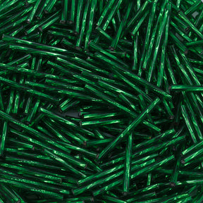 30BT484: Czech Twisted Bugle Silverlined Green 30mm - 50GM