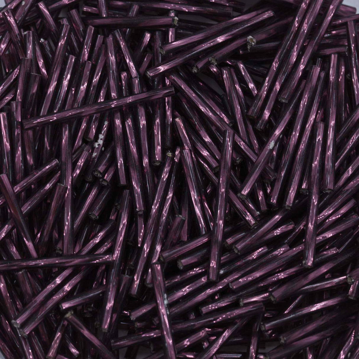 30BT498: Czech Twisted Bugle Silverlined Amethyst 30mm - 50GM