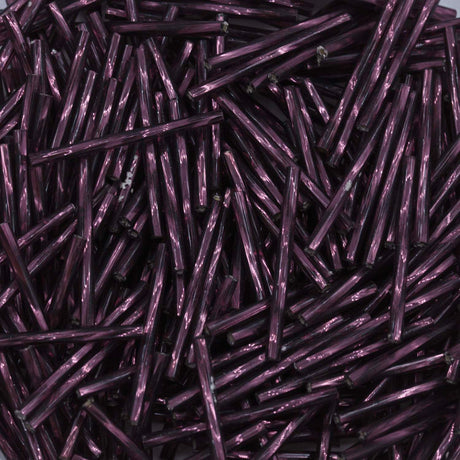 30BT498: Czech Twisted Bugle Silverlined Amethyst 30mm - 50GM