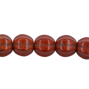 30ST612-CO: 10mm Coffee Magnesite Pumpkin Beads 15.5"