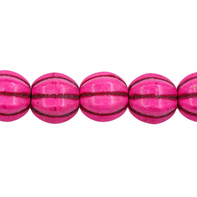 30ST612-P: 10mm Pink Magnesite Pumpkin Beads 15.5"
