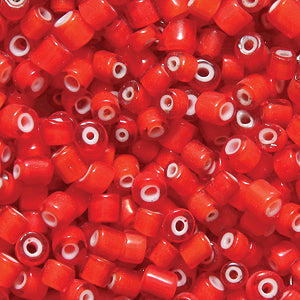 30SV7738-6R: Vin VEN Burnt Orange#1 White Heart 2.5x3mm 50GM