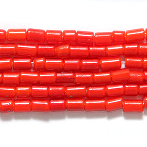 30SV7738-9: Vintage Venetian Tube Burnt Orange White Heart 2x3mm 250 Grams