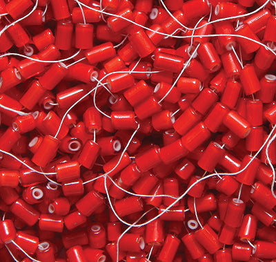 30SV7738-9R: Vintage Venetian Burnt Orange White Heart 2x3mm 50 Gram Bag