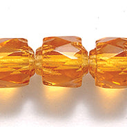 73FX254-2R: CZ Cathedral Faceted Trans MED Topaz 6mm-25PC