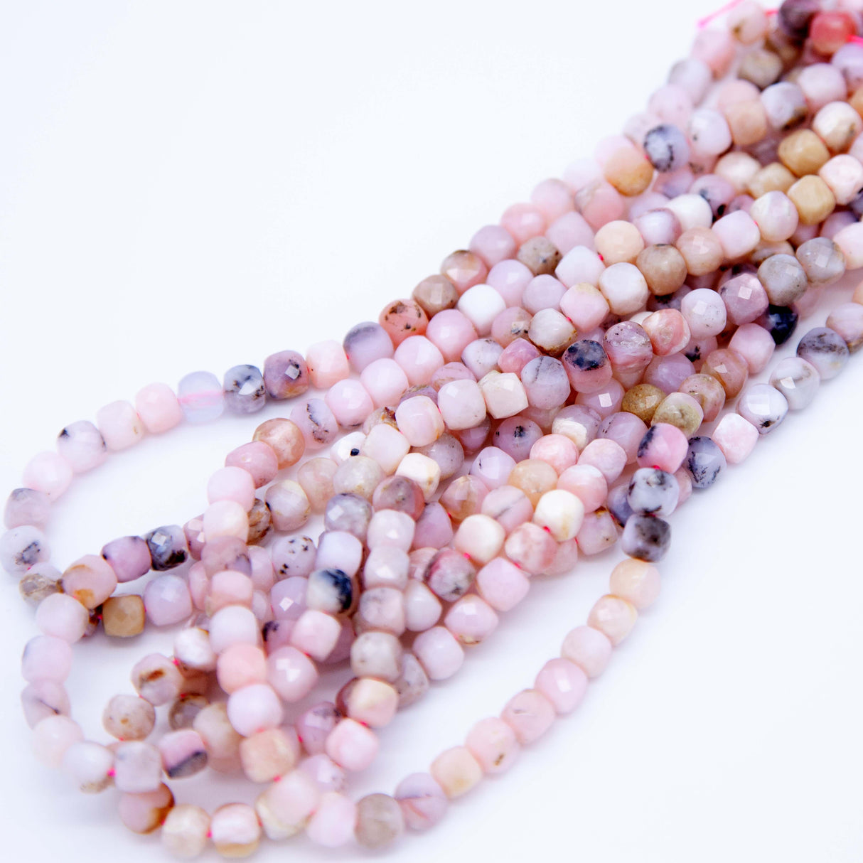 54ST460-PWF: Pink Peruvian Opal FC Cube 6mm