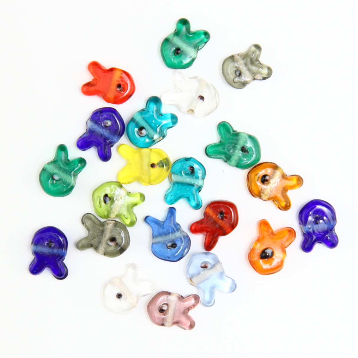 90FH100: India Fish Asstd Colors 10mm - 100 PC