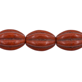 31ST612-CO: 10x14mm Coffee Magnesite Oval Pumpkin Beads 15.5"