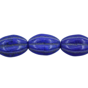 31ST612-DB: 10x14mm Lapis Magnesite Oval Pumpkin Beads 15.5"